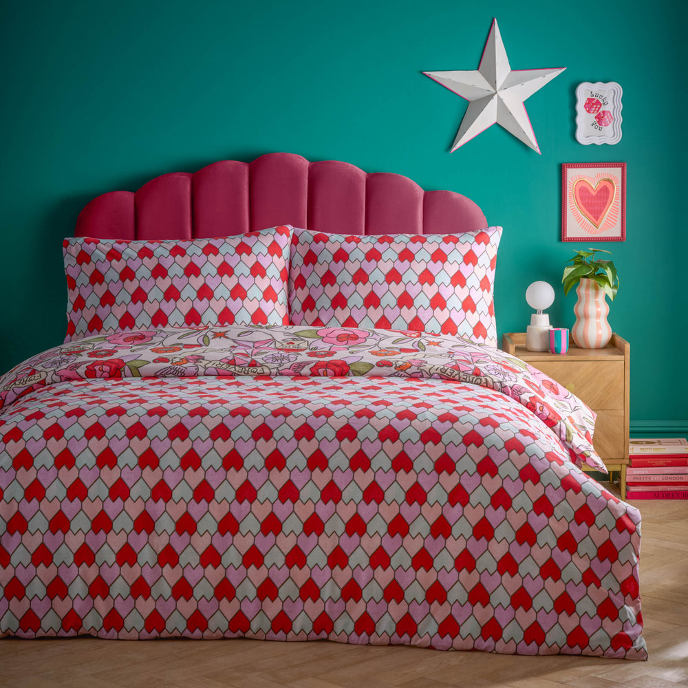 Glass Heart Super King Duvet Set Pink - image 2