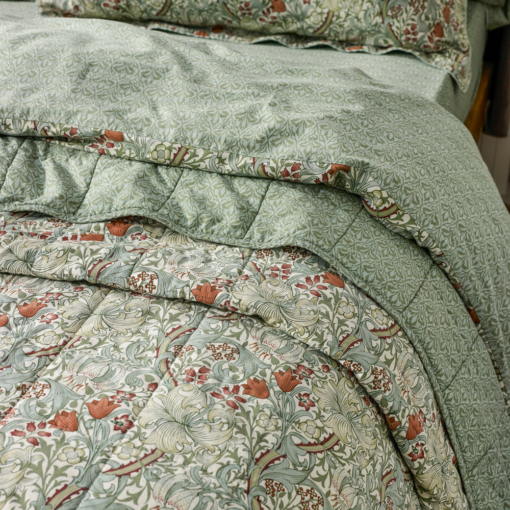 Golden Lily 260x260 Bedspread Herbal Green - image 2