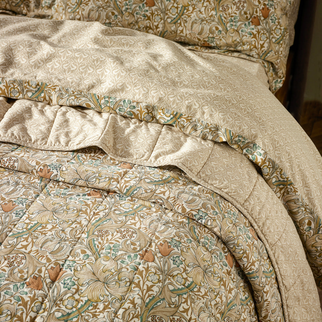 Golden Lily 260x260 Bedspread Natural & Gold - image 2