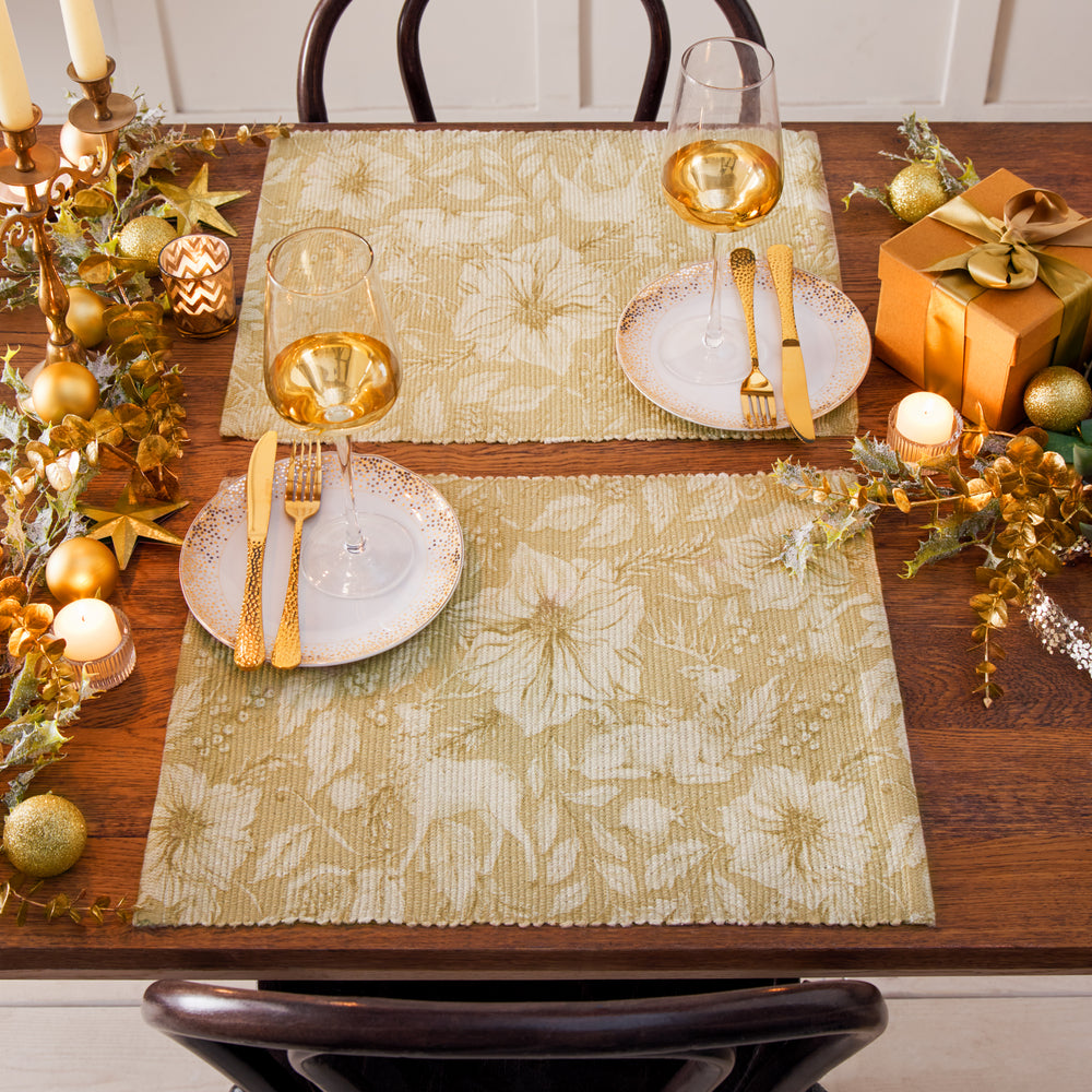 Gold Stag 46x36 Set Of 4 Table Placemats Gold - image 2