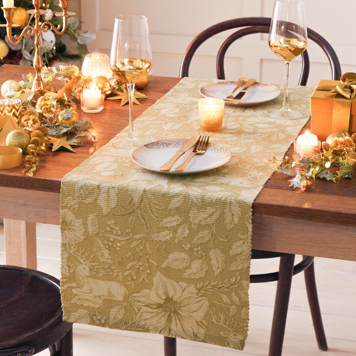 GOLD STAG 180X35 TABLE RUNNER GOLD