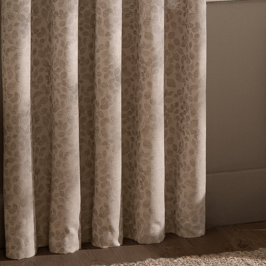 Grace Leaf 229x137 Eyelet Curtains Taupe - image 5