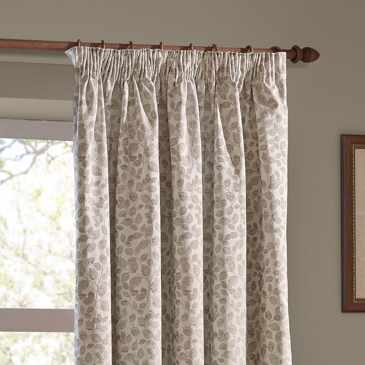 Grace Leaf 229x183 Pencil Pleat Curtains Natural - image 4
