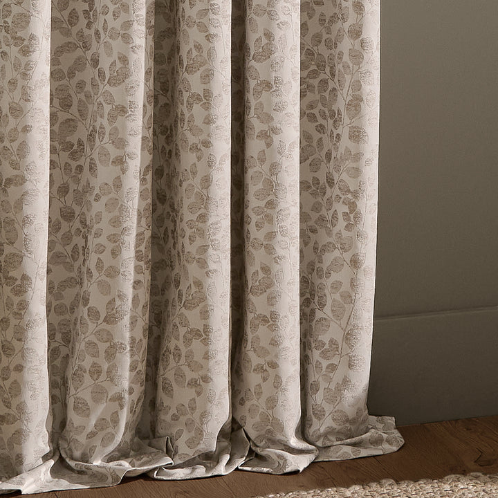 Grace Leaf 229x183 Pencil Pleat Curtains Natural - image 5