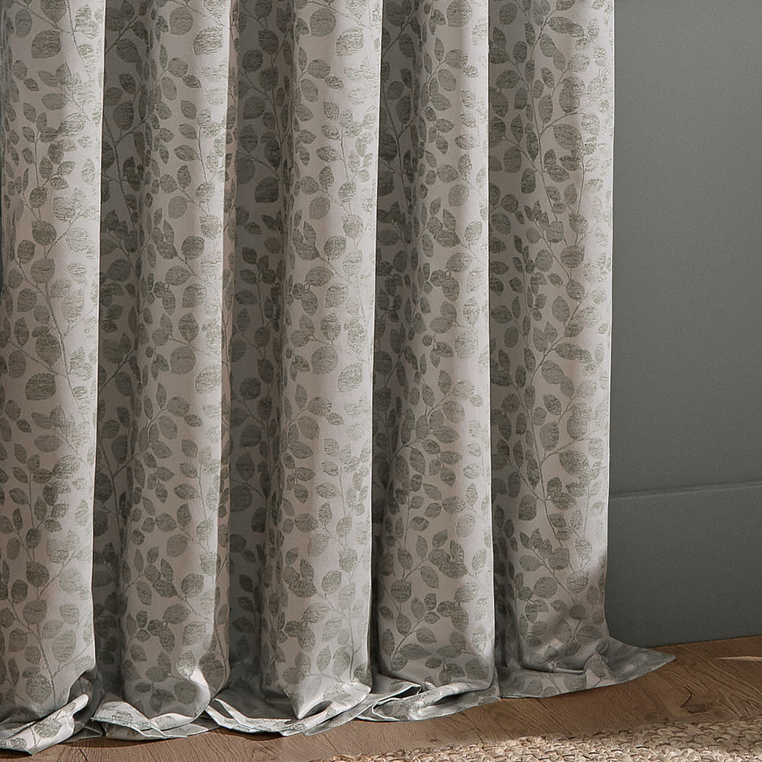 Grace Leaf 229x229 Pencil Pleat Curtains Mist Grey - image 5
