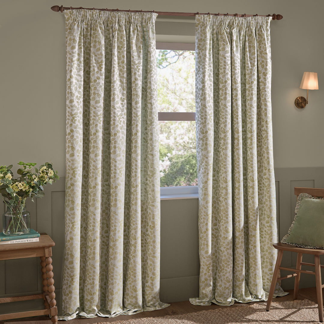 Grace Leaf 229x229 Pencil Pleat Curtains Sage - image 2