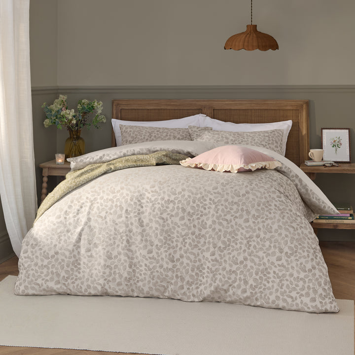 Grace Leaf Single Duvet Set Natural
