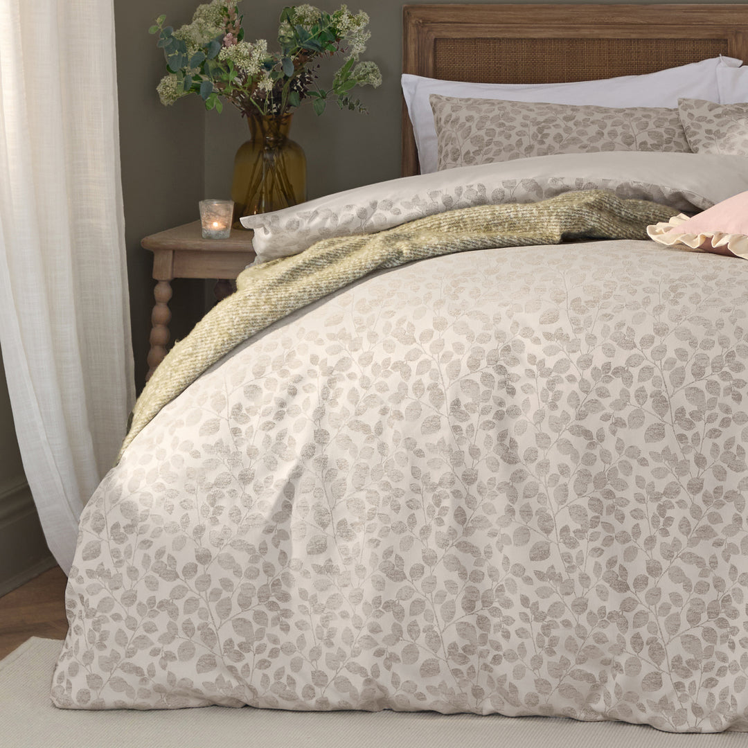 Grace Leaf Single Duvet Set Natural - image 3