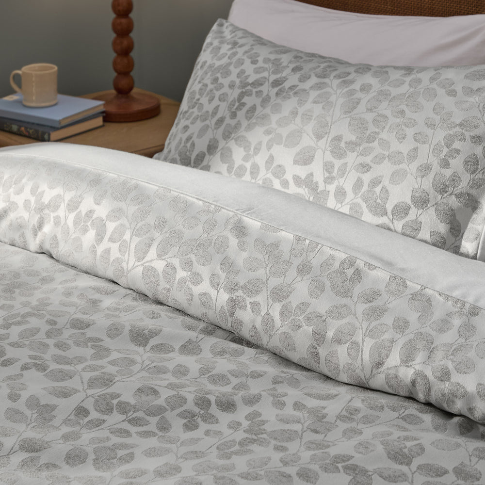 Grace Leaf Double Duvet Set Mist Grey - image 2