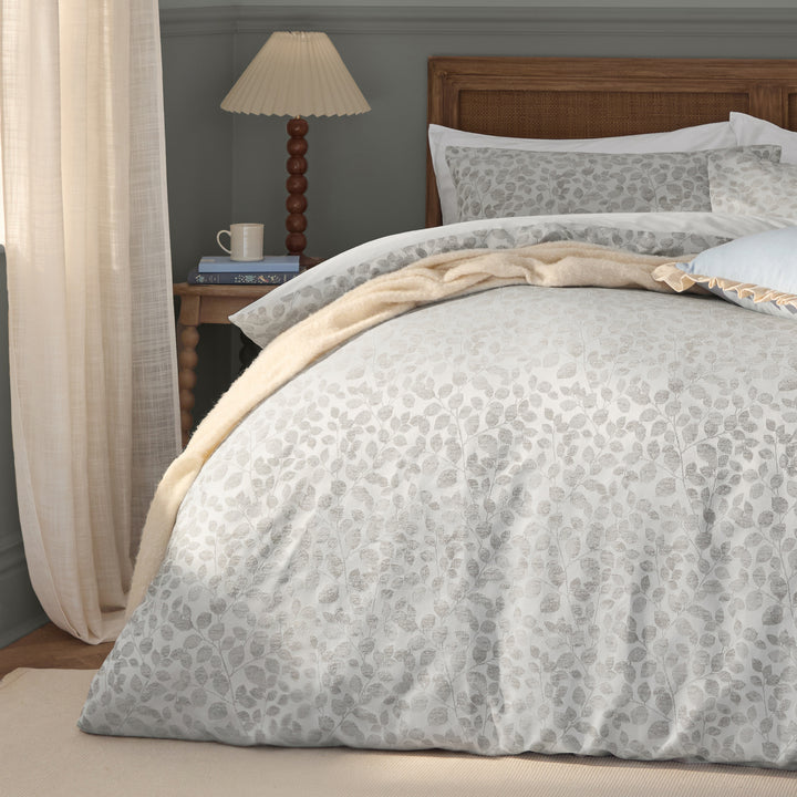 Grace Leaf Double Duvet Set Mist Grey - image 3