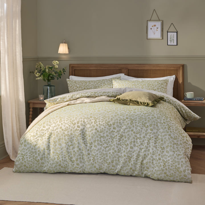 Grace Leaf Double Duvet Set Sage