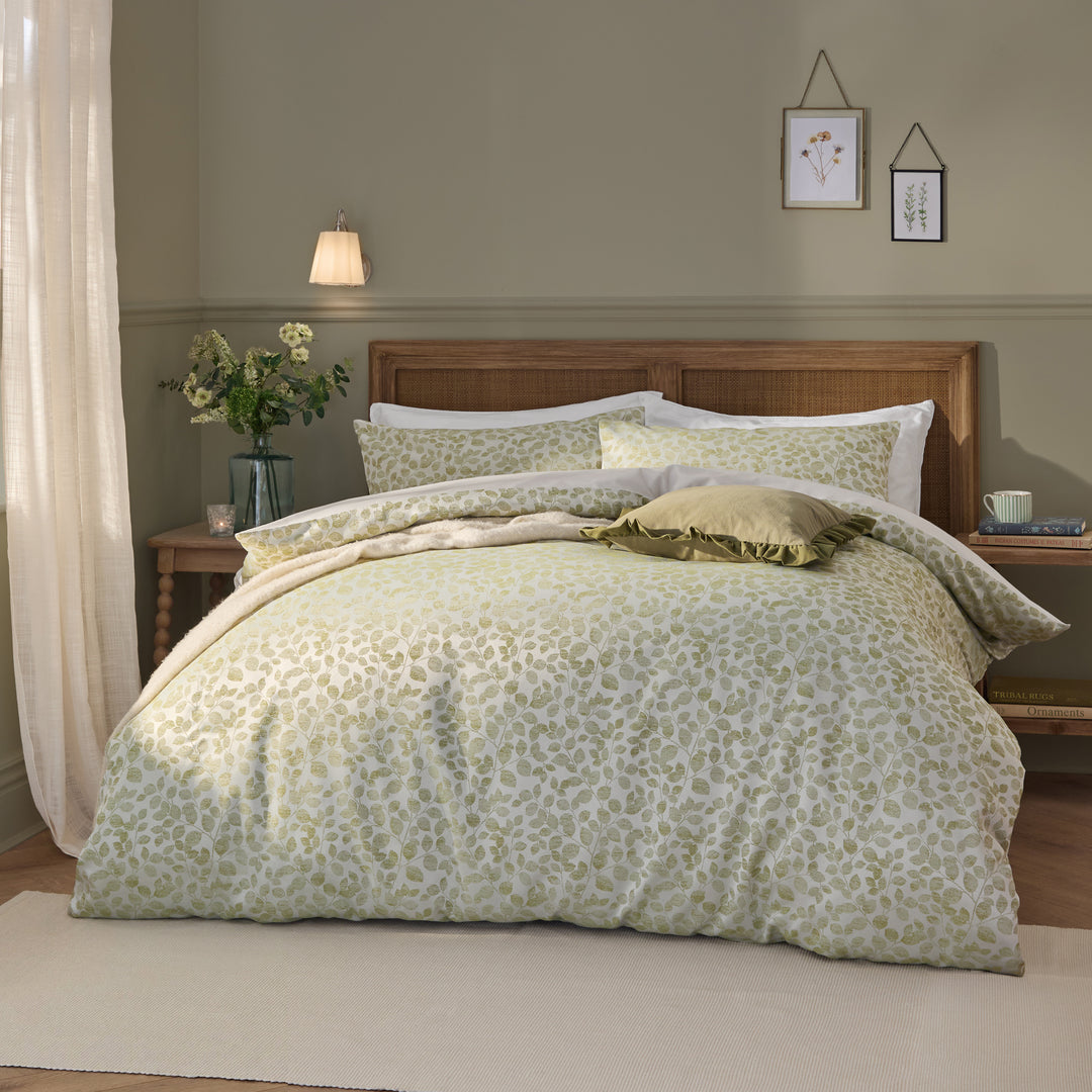 Grace Leaf King Duvet Set Sage