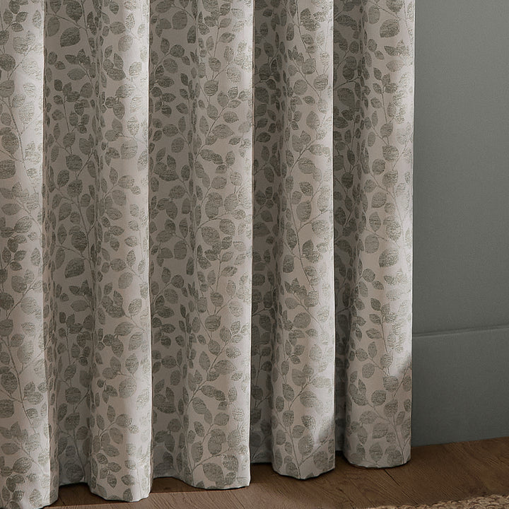 Grace Leaf 168x229 Eyelet Curtains Mist Grey - image 5