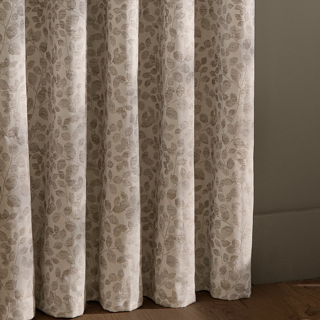 Grace Leaf 168x229 Eyelet Curtains Natural - image 5