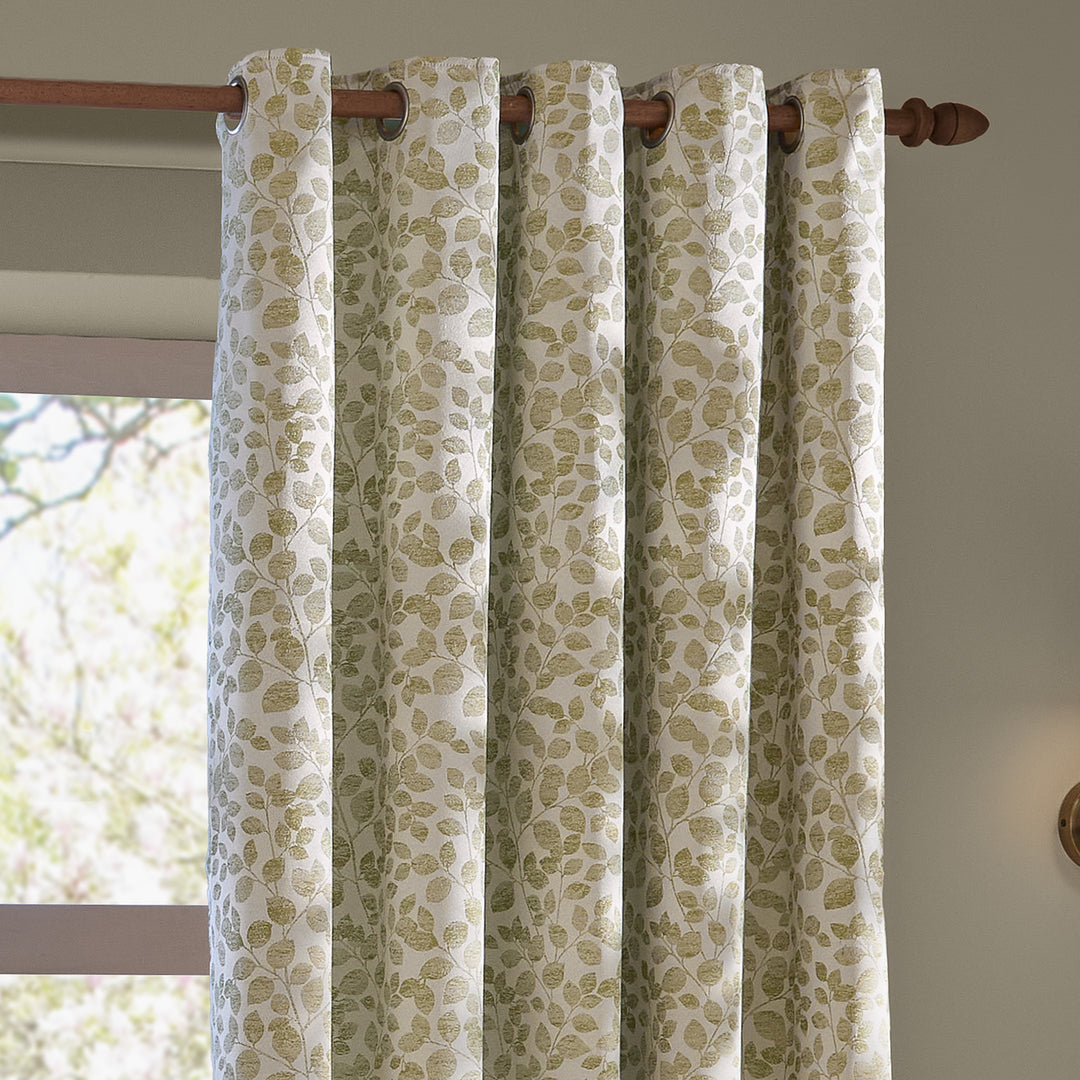 Grace Leaf 168x229 Eyelet Curtains Sage - image 4