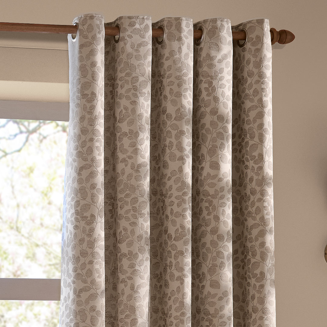 Grace Leaf 168x229 Eyelet Curtains Taupe - image 4