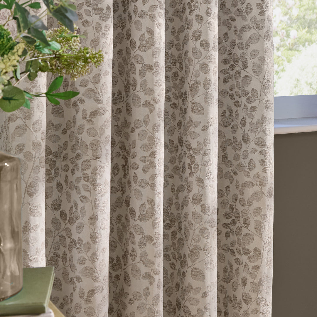 Grace Leaf 229x183 Eyelet Curtains Natural - image 3