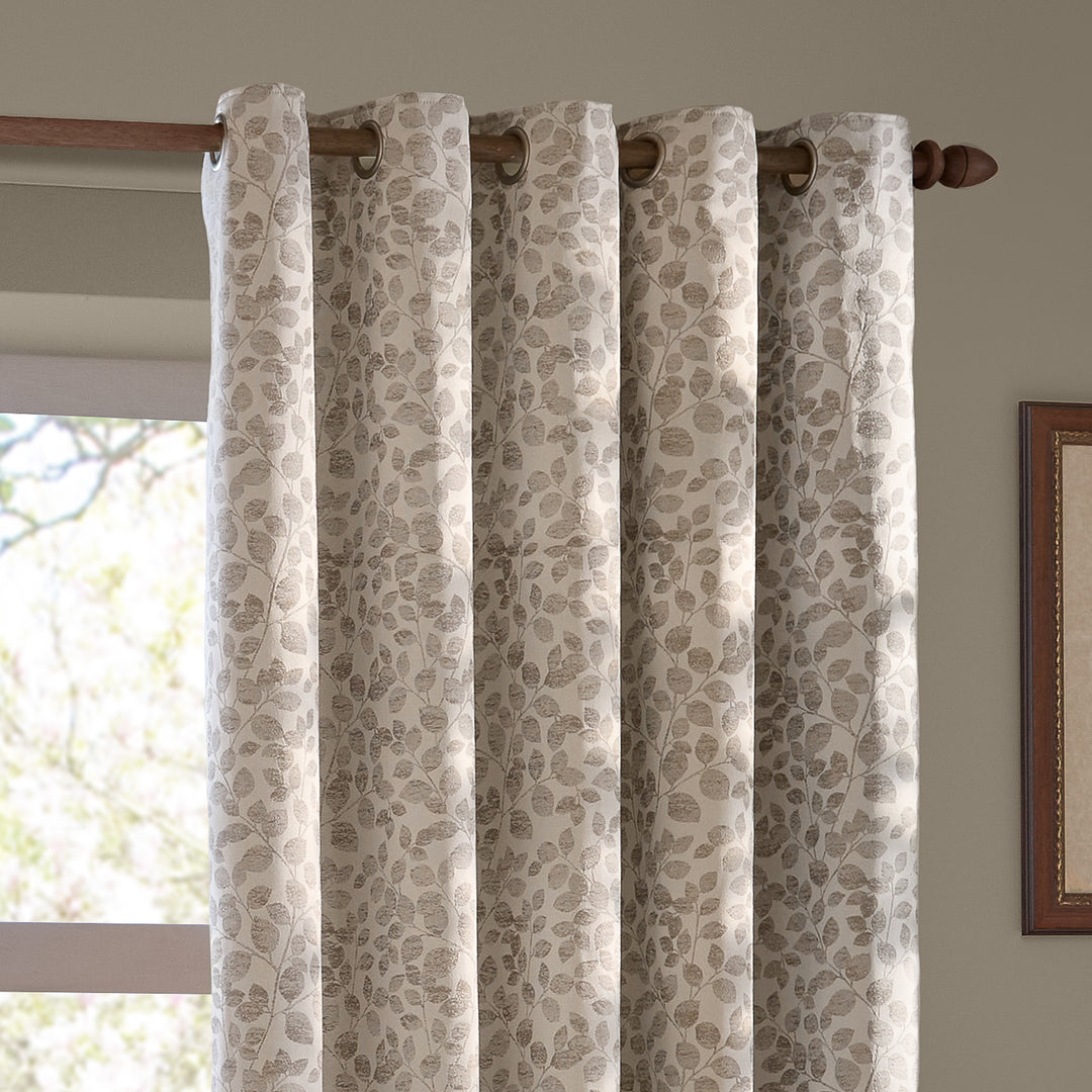 Grace Leaf 229x183 Eyelet Curtains Natural - image 4
