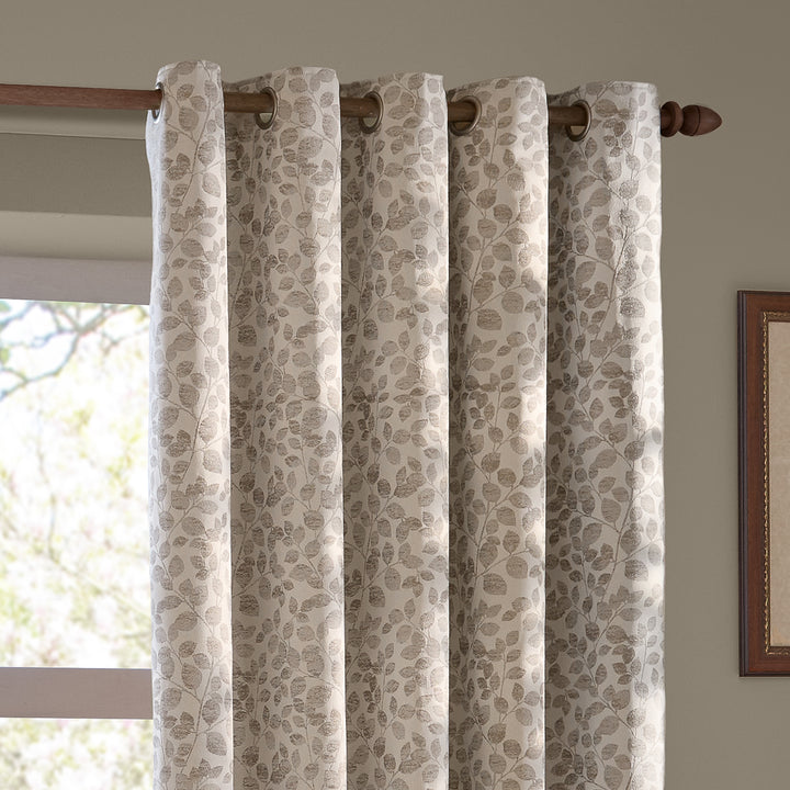 Grace Leaf 229x183 Eyelet Curtains Natural - image 4