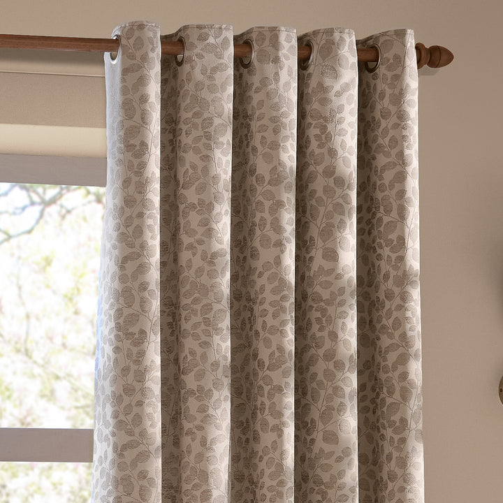 Grace Leaf 229x183 Eyelet Curtains Taupe - image 4