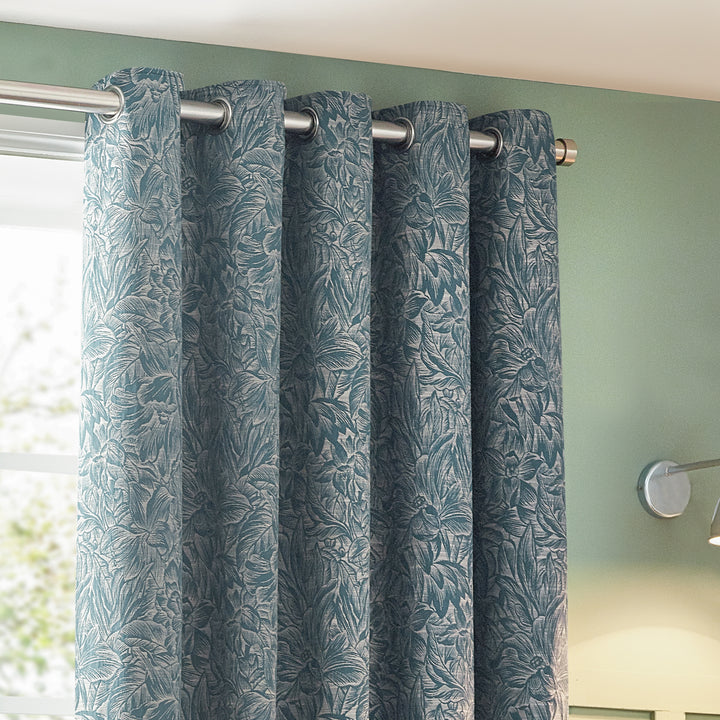GRANTLEY 228X137 EYELET CURTAINS WEDGEWOOD