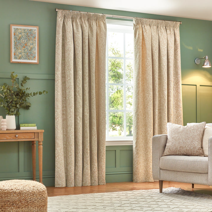 GRANTLEY 117X137 PENCIL PLEAT CURTAINS NATURAL