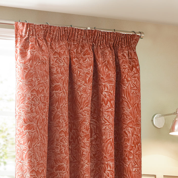GRANTLEY 167X137 PENCIL PLEAT CURTAINS BRICK