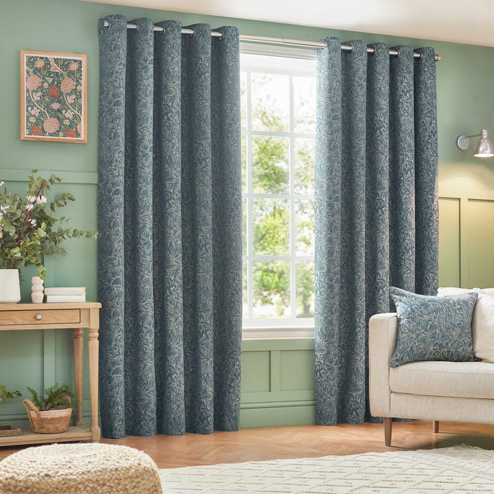 GRANTLEY 167X137 EYELET CURTAINS WEDGEWOOD