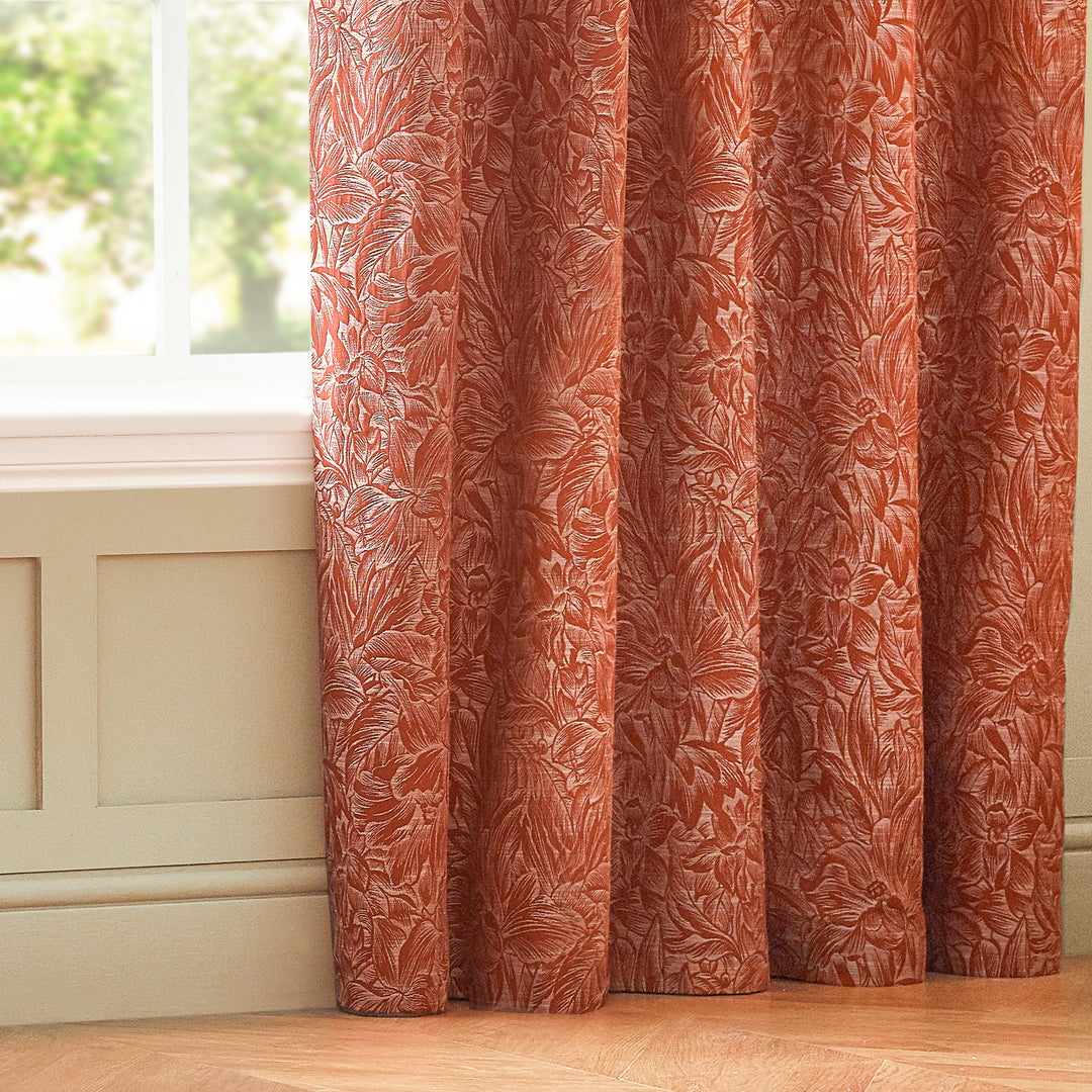 GRANTLEY 228X228 EYELET CURTAINS BRICK