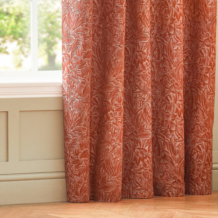 GRANTLEY 228X228 EYELET CURTAINS BRICK