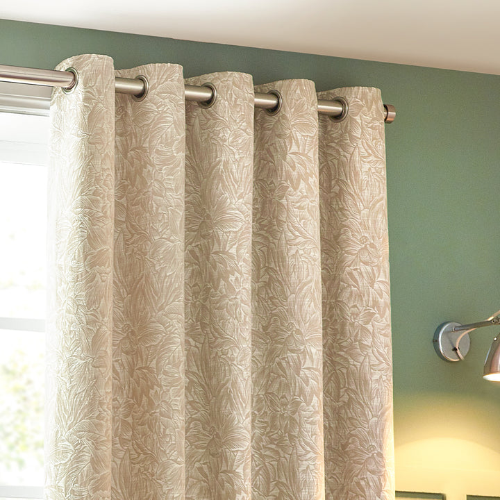 GRANTLEY 117X137 EYELET CURTAINS NATURAL