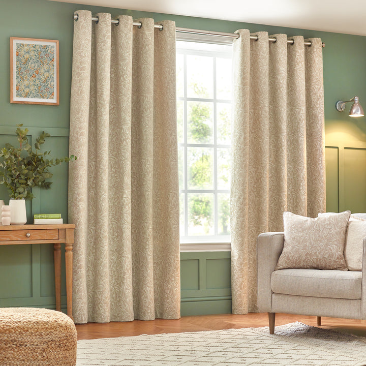 GRANTLEY 117X137 EYELET CURTAINS NATURAL
