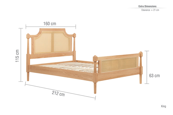 Geneva King Rattan Bed