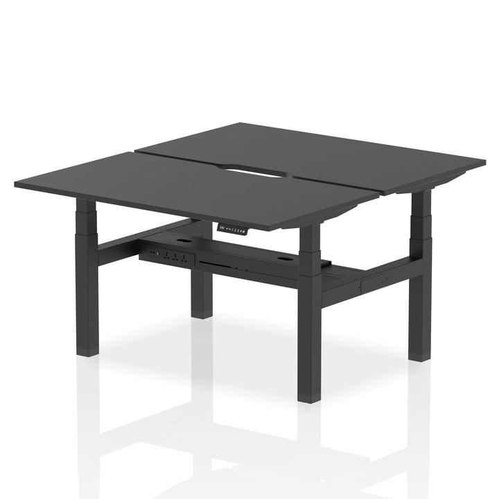 Air Back-to-Back Scalloped Edge Height Adjustable Bench Desk - 2 Person