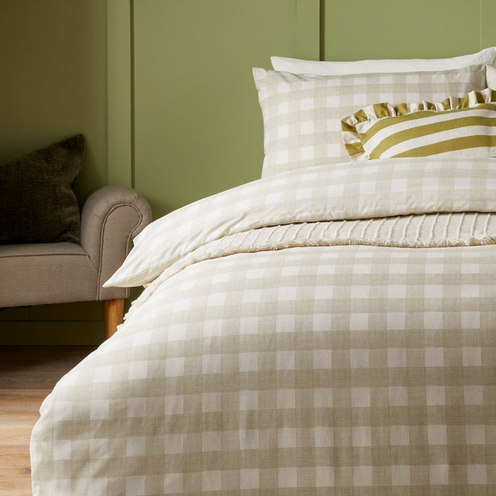 Hartsford Check Double Duvet Set Neutral - image 3