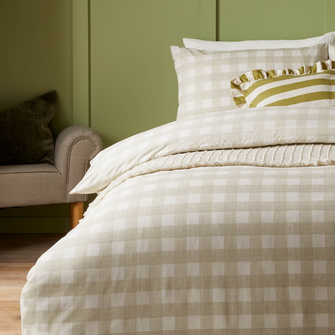 Hartsford Check King Size Duvet Set Neutral - image 3