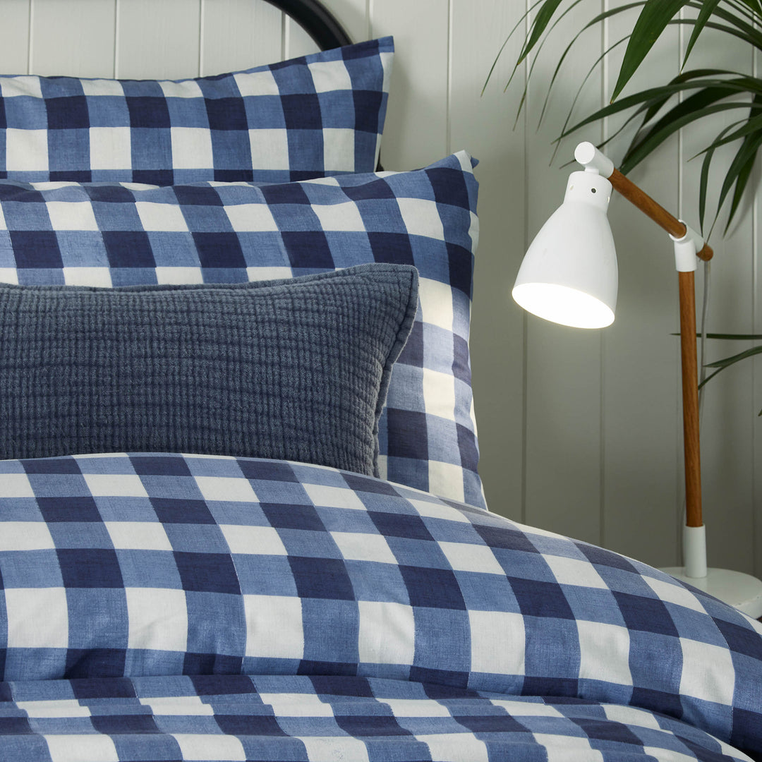 Hartsford Check King Size Duvet Set Navy - image 2