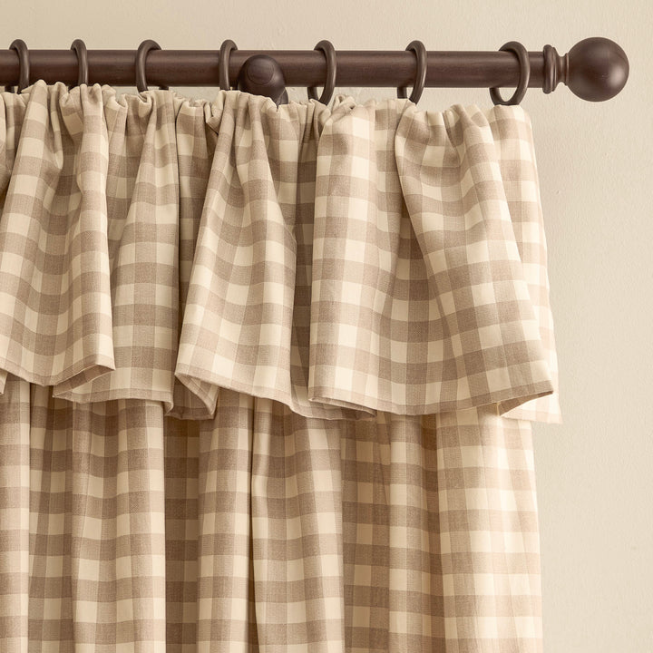 Harriet Gingham Blackout Flop Top Pencil Pleat 117x137 Natural - image 2