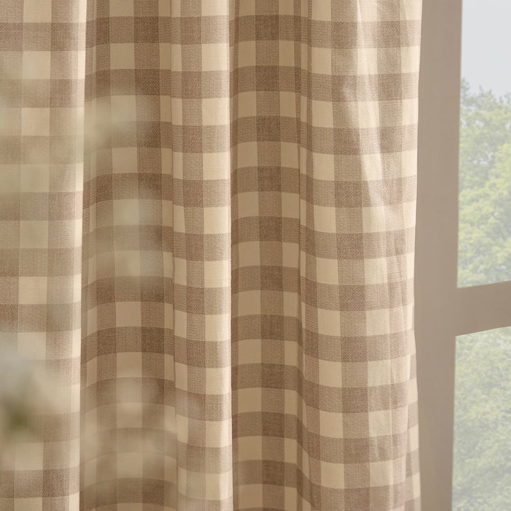 Harriet Gingham Blackout Flop Top Pencil Pleat 117x137 Natural - image 3