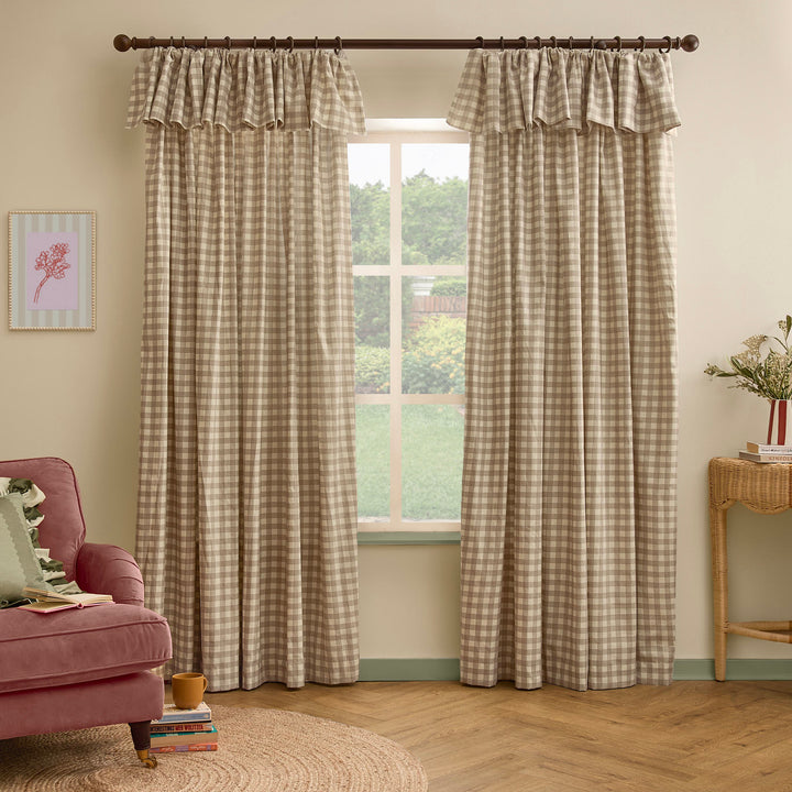 Harriet Gingham Blackout Flop Top Pencil Pleat 229x137 Natural - image 4