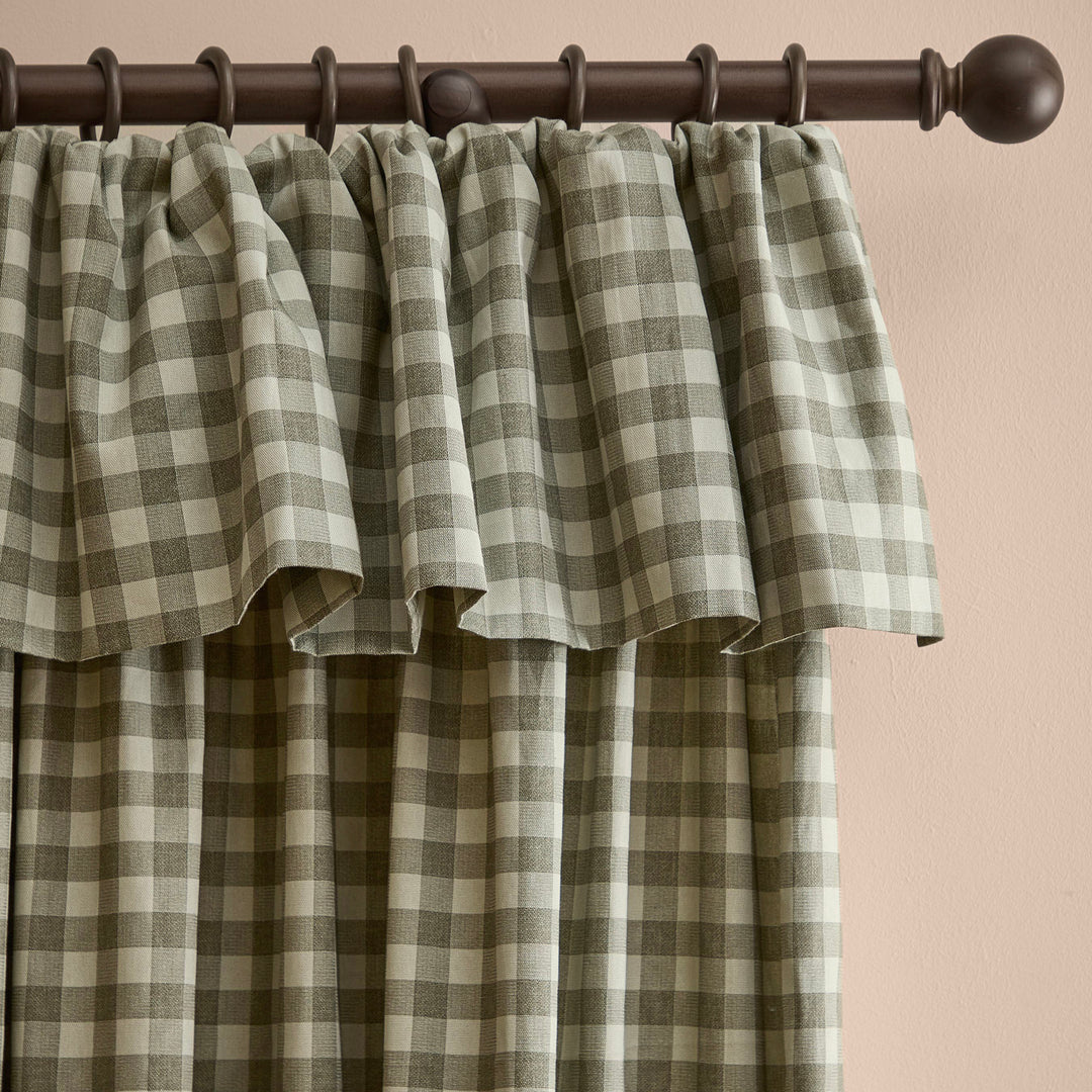 Harriet Gingham Blackout Flop Top Pencil Pleat 229x183 Baygreen/Mist - image 2