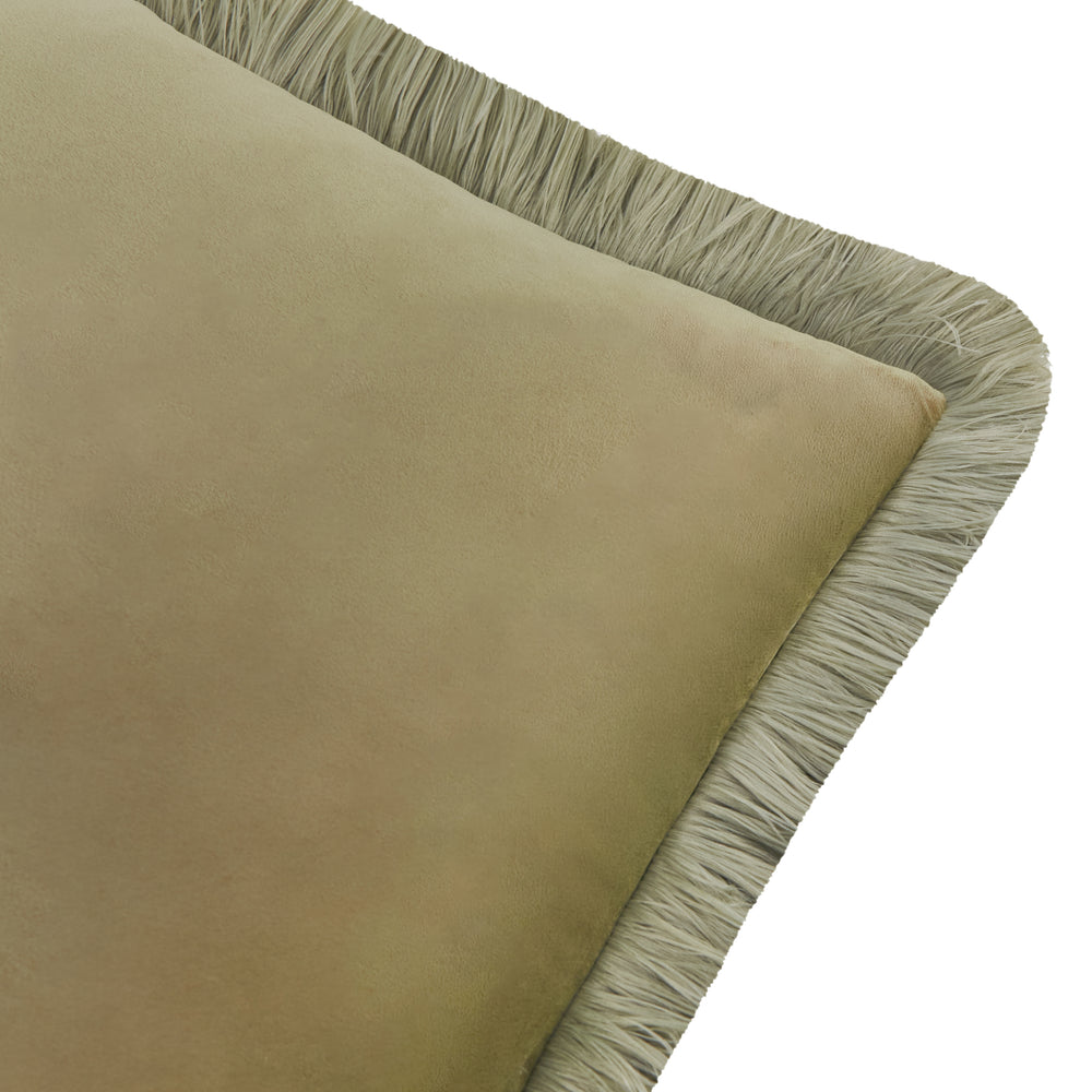 Halo Fringed Velvet 50x50 Cushion Case Sage/Green - image 2