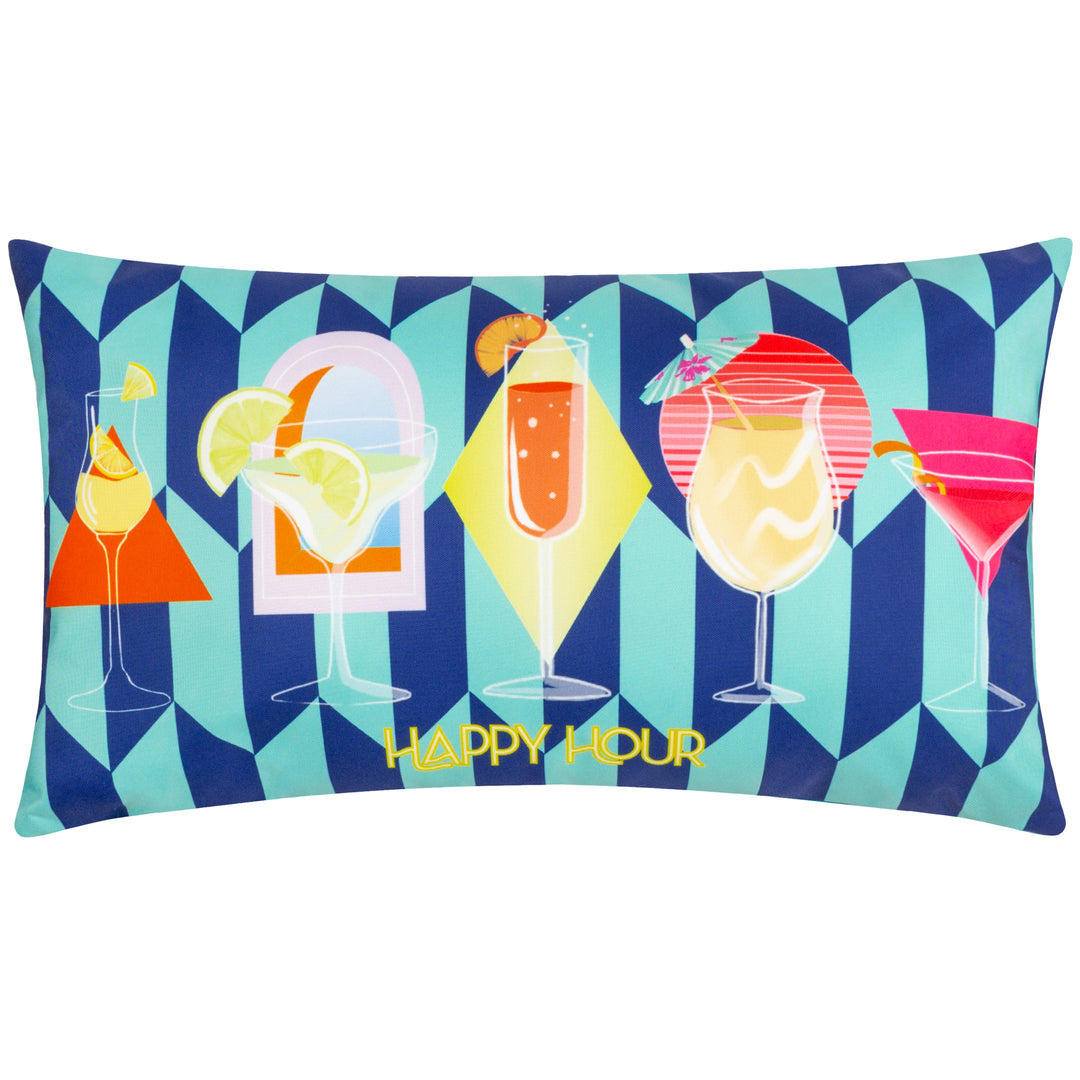 Happy Hour 30x50 Outdoor Cushion Case Blue - image 2
