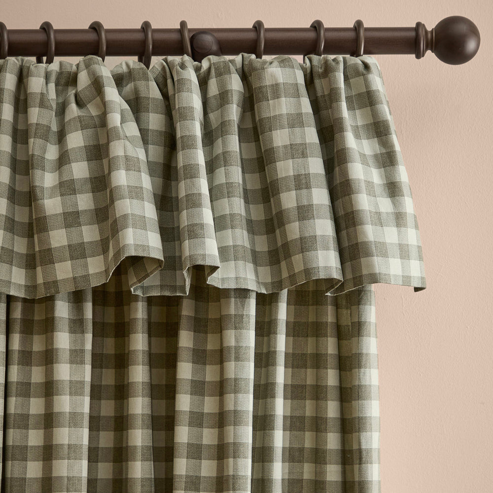 Harriet Gingham Flop Top Pencil Pleat 168x183 Baygreen/Mist - image 2