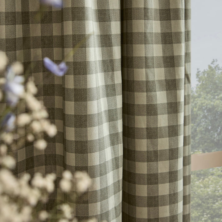 Harriet Gingham Flop Top Pencil Pleat 168x183 Baygreen/Mist - image 3