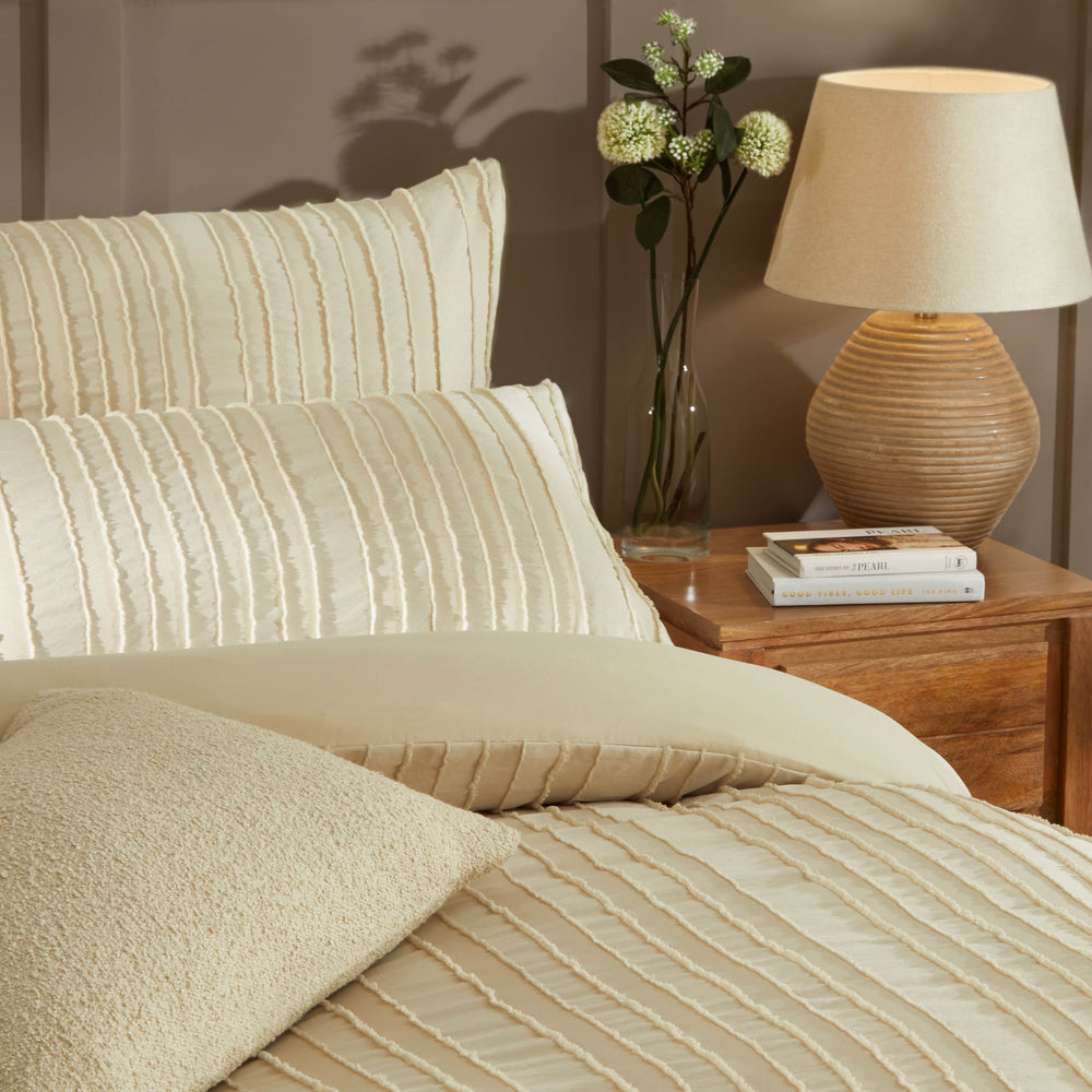 Harrison Stripe King Size Soft Touch Duvet Set Linen - image 2