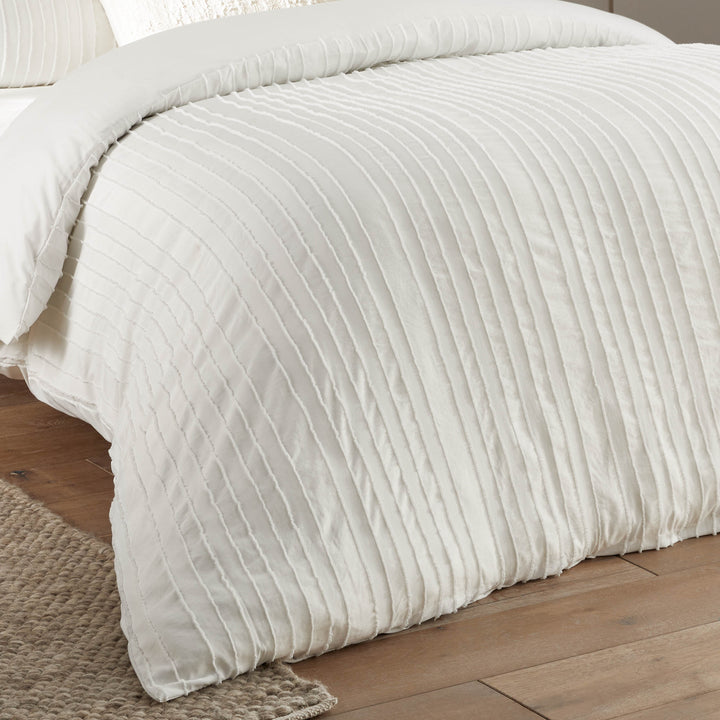 Harrison Stripe King Size Soft Touch Duvet Set White - image 3