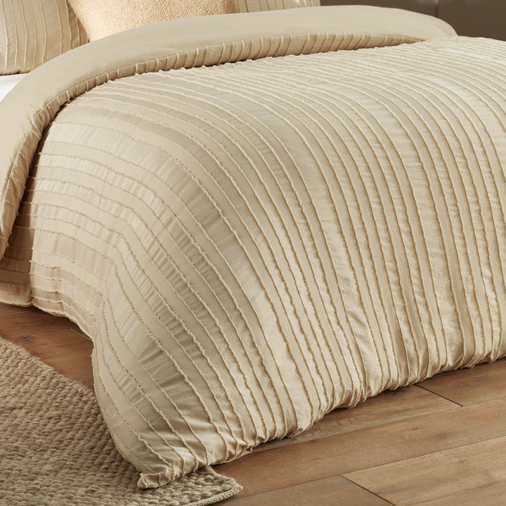 Harrison Stripe Super King Soft Touch Duvet Set Linen - image 3
