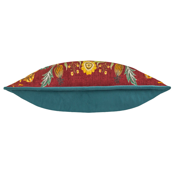 HAWTHORN BIRDS 30X50 CUSHION CASE BURGUNDY