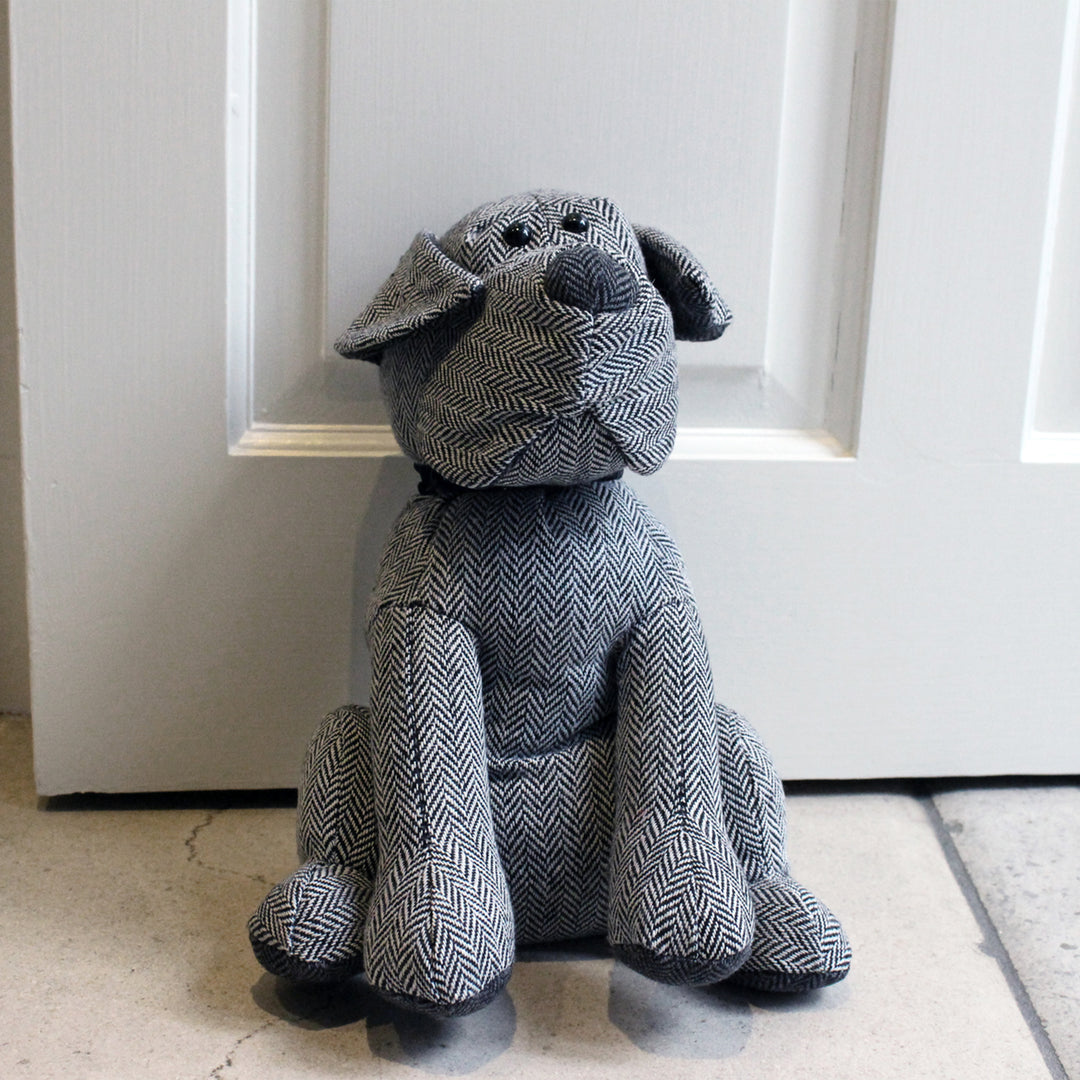 Herringbone Dog Doorstop - Grey - image 4